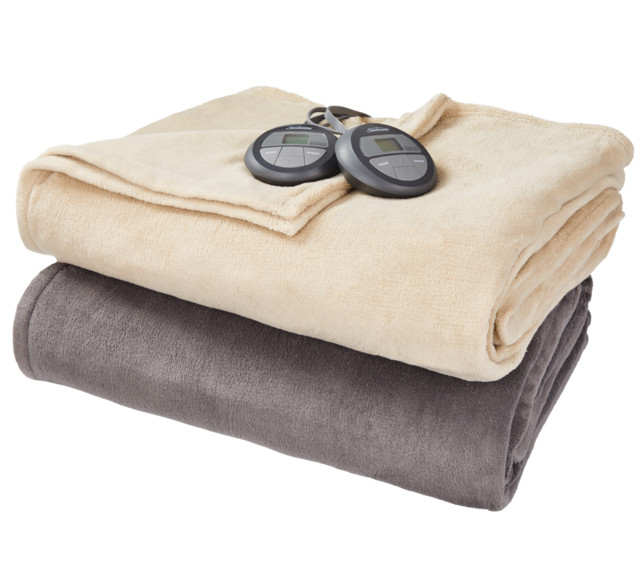 Sunbeam Microplush Electric Heated Throw Blanket with Full/Queen Dual