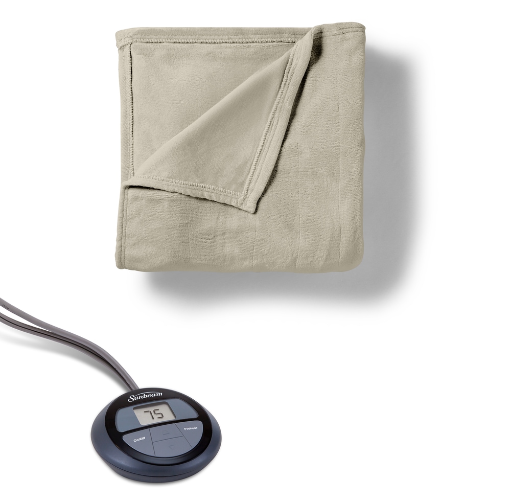 Sunbeam Microplush Electric Heated Throw Blanket with Full/Queen Dual