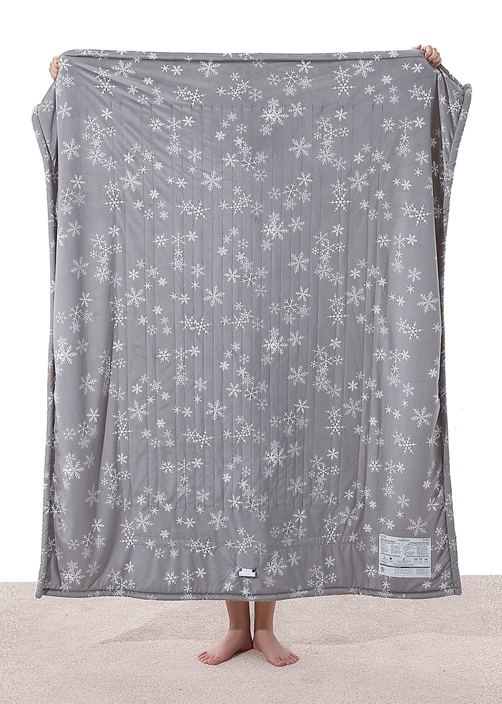 Sunbeam Royal Mink/Sherpa Heated Throw, Snowflake Grey Canadian Tire