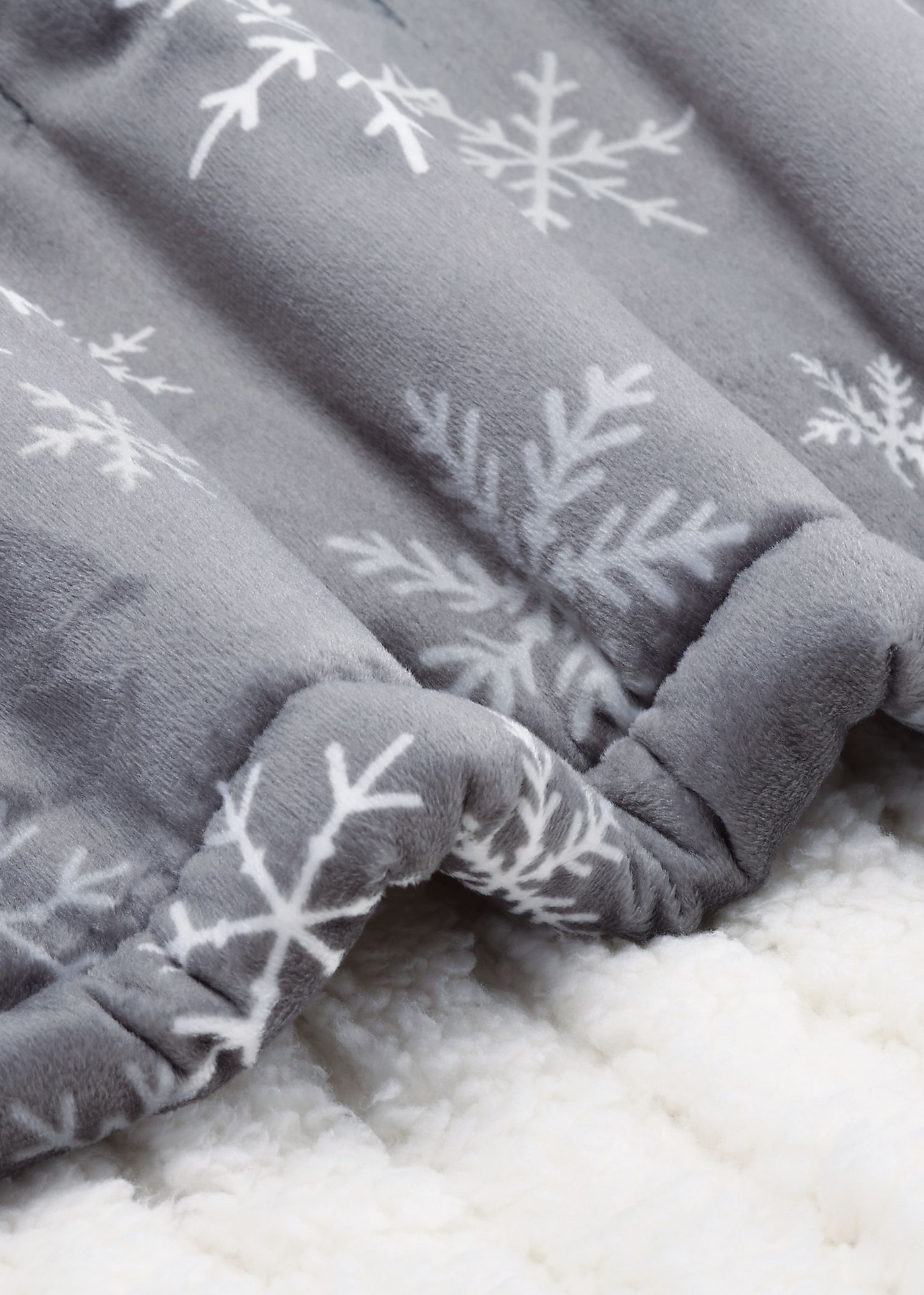 Sunbeam Royal Mink/Sherpa Heated Throw, Snowflake Grey Canadian Tire