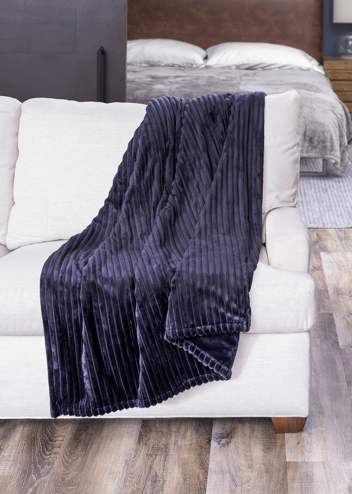 Sunbeam Textured Velvet Heated Throw, Orion Blue Canadian Tire
