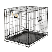 Midwest I-Crate Folding Dog Wire Crate, Collapsible with Divider Panel Front_Angled_Left
