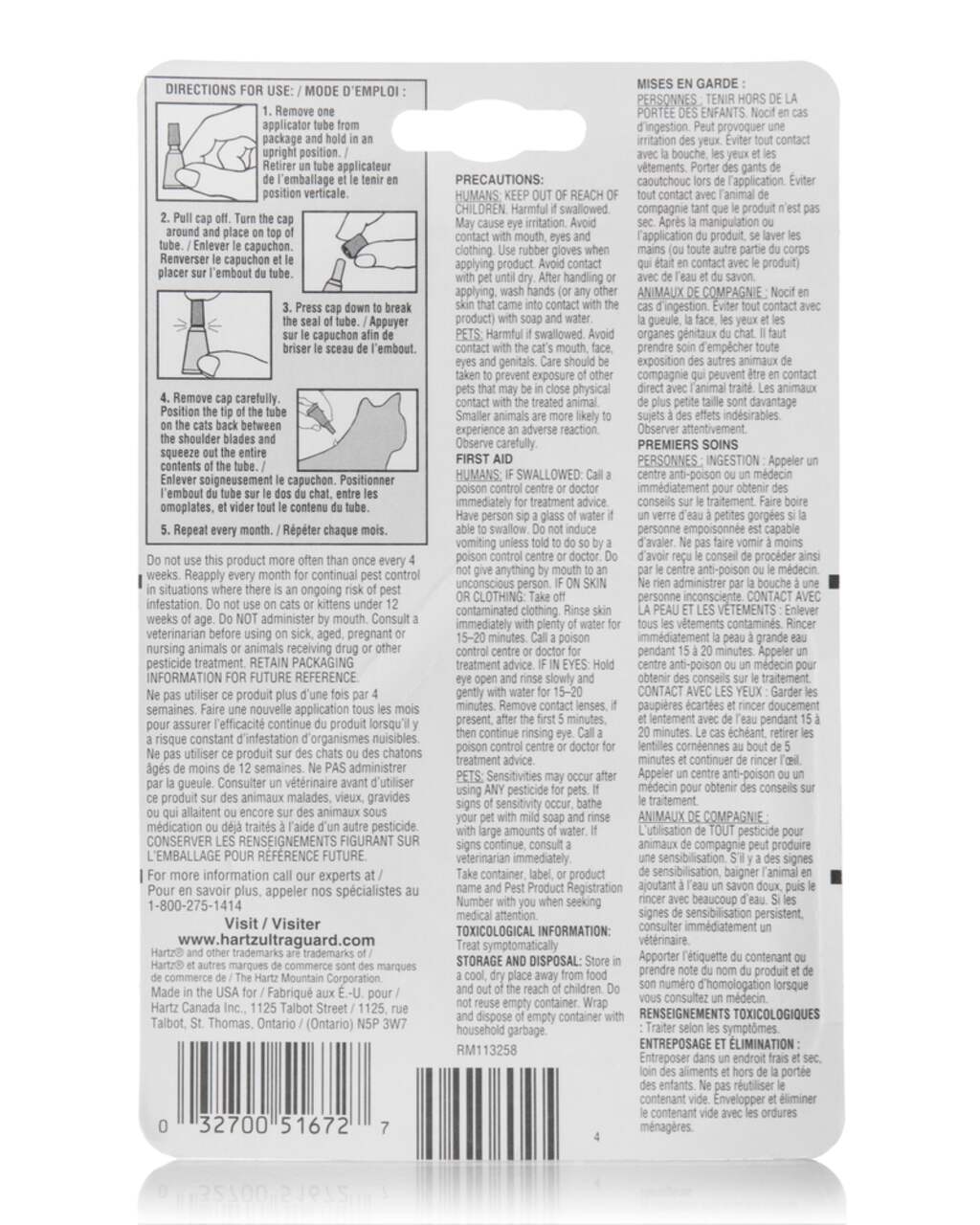 Hartz ultraguard one spot new arrivals drops for cats and kittens