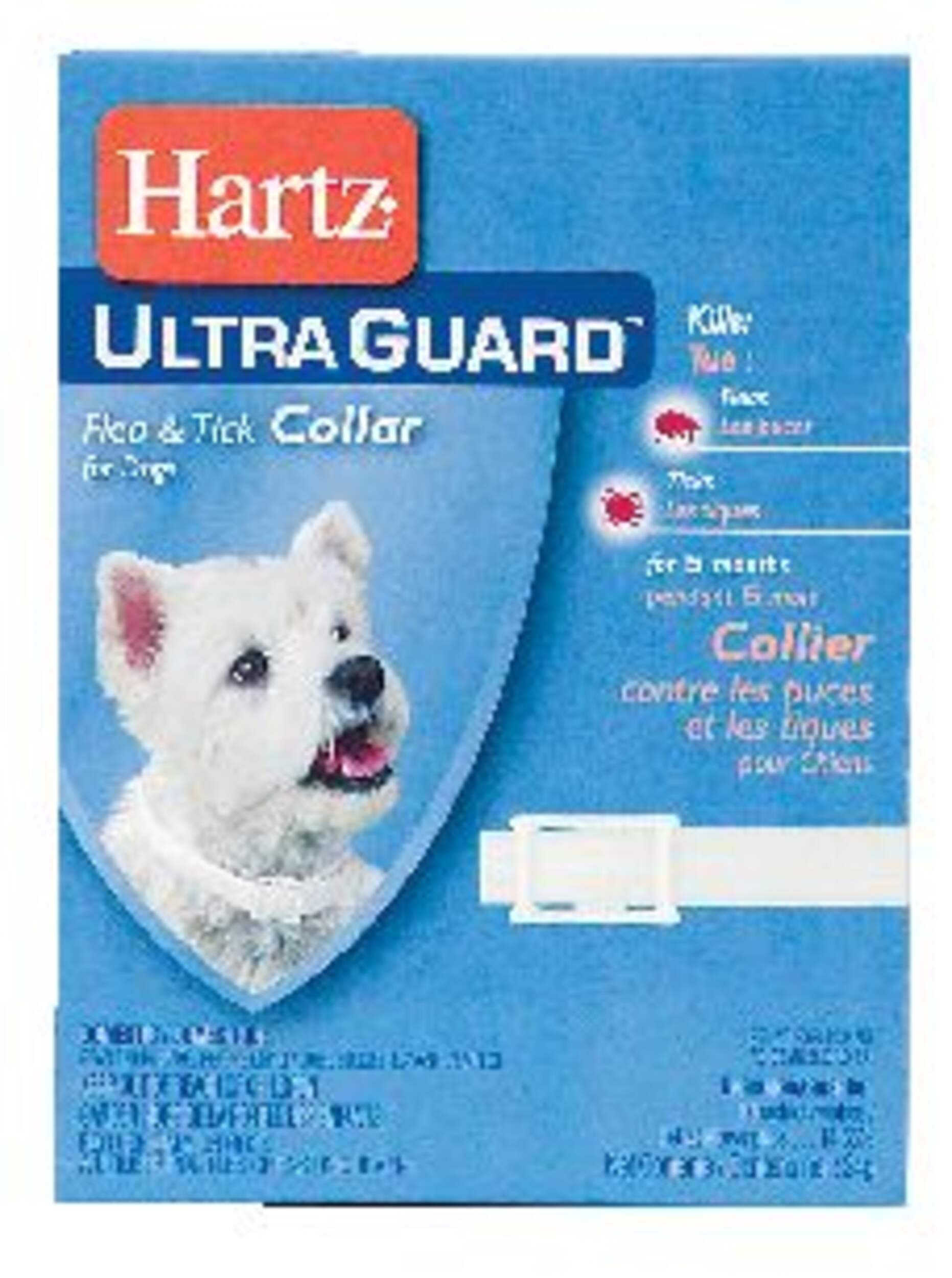 Collier contre les puces et les tiques Hartz Ultra Guard Plus pour chiens, blanc Front_Flat