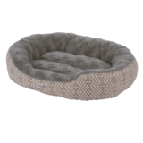 TrustyPup Comfort Oasis 2-Tone Memory Foam Dog Bed, 32-in x 24-in, Dark Grey Front_Angled_Left