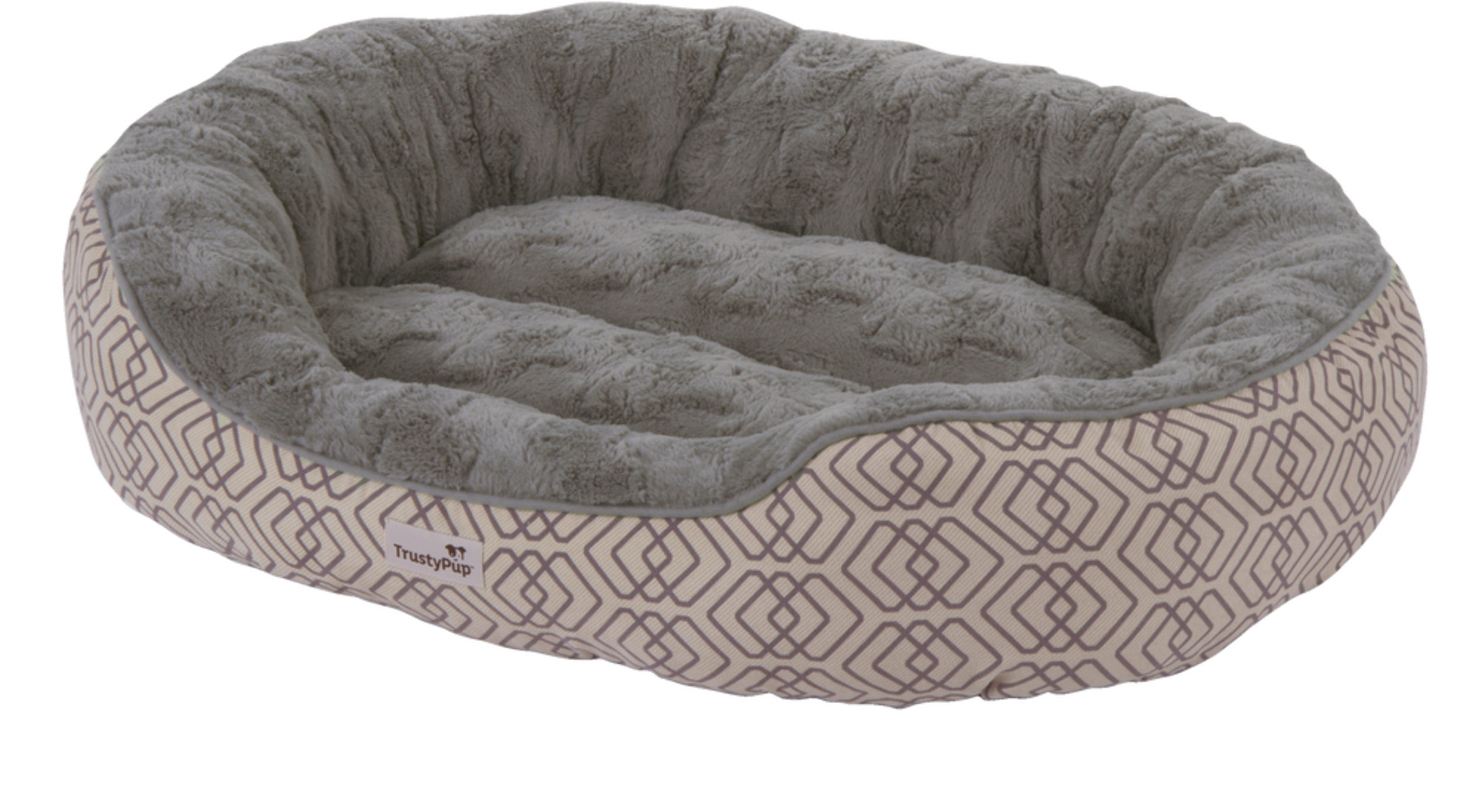 TrustyPup Comfort Oasis 2-Tone Memory Foam Dog Bed, 32-in x 24-in, Dark Grey Front_Angled_Left