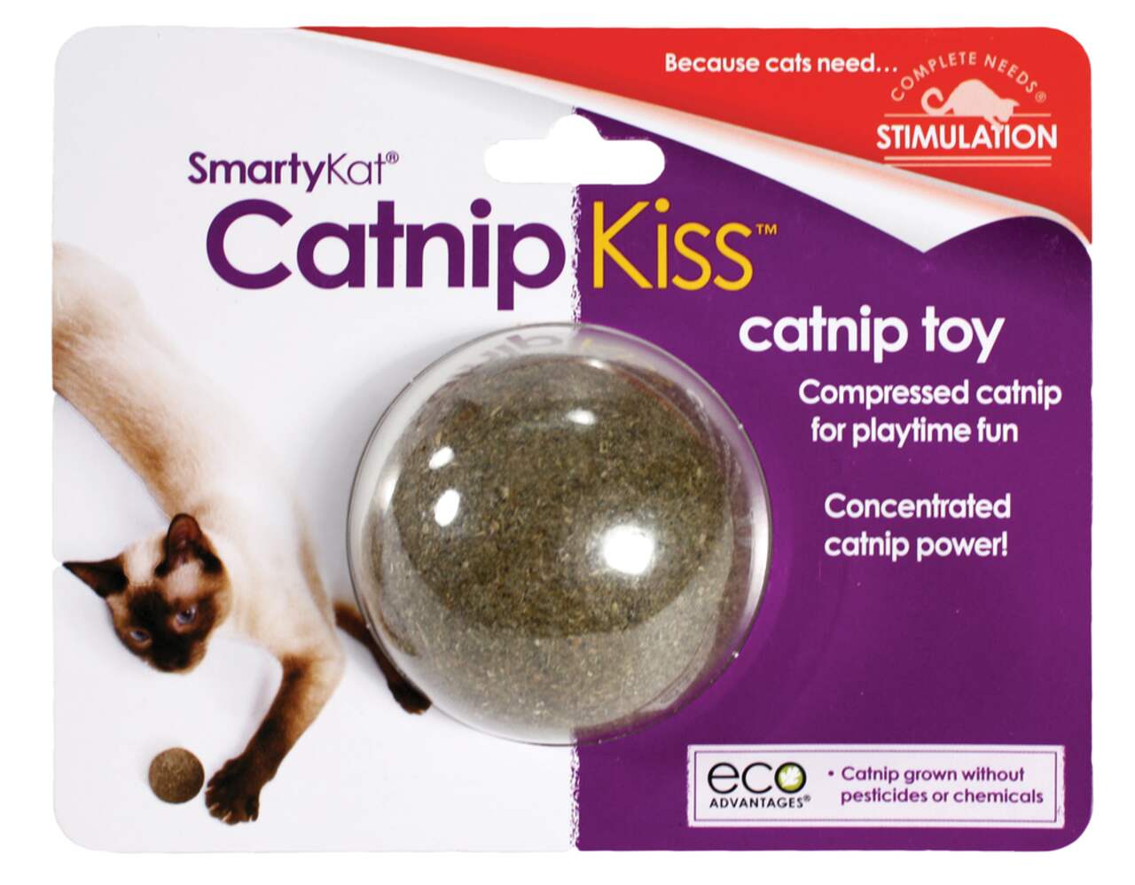 Balle d'herbe à chat SmartyCat Catnip Kiss
