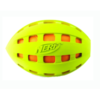 Nerf Dog Crunchable Football, Green, 7-in Front_Flat