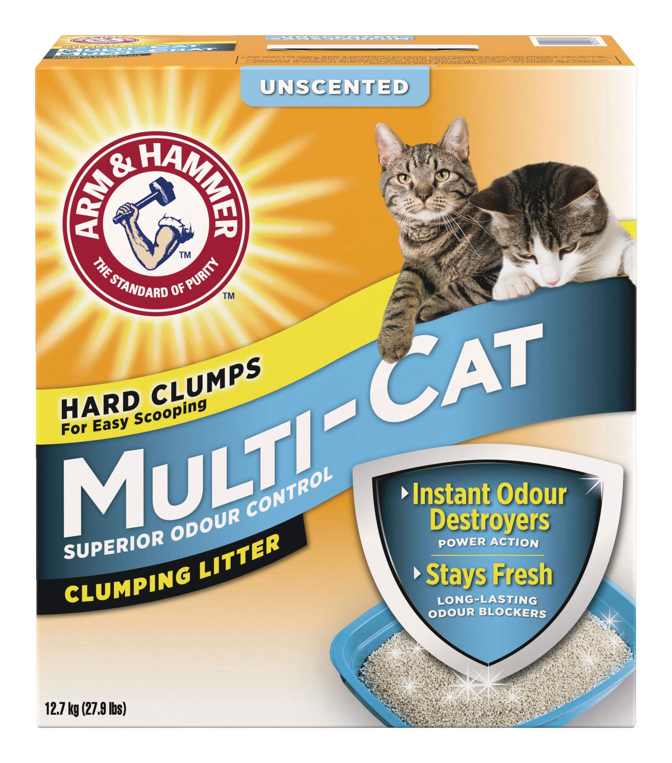 Arm & Hammer Multi-Cat Clumping Cat Litter, Unscented, 12.7-kg Front_Elevated