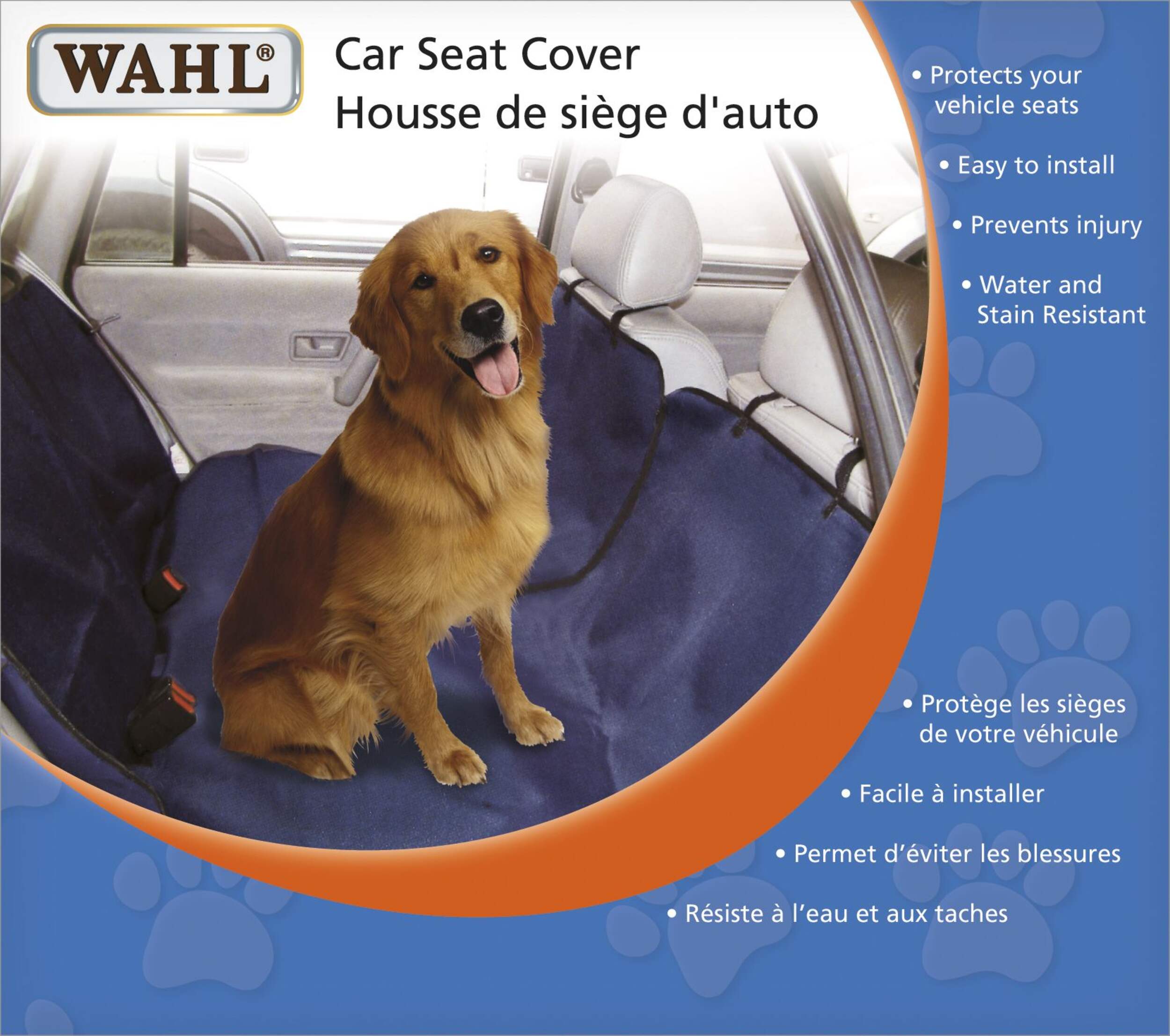 Wahl Hammock Pet Dog Car Seat Cover, Washable, 55-in x 59-in CloseUp