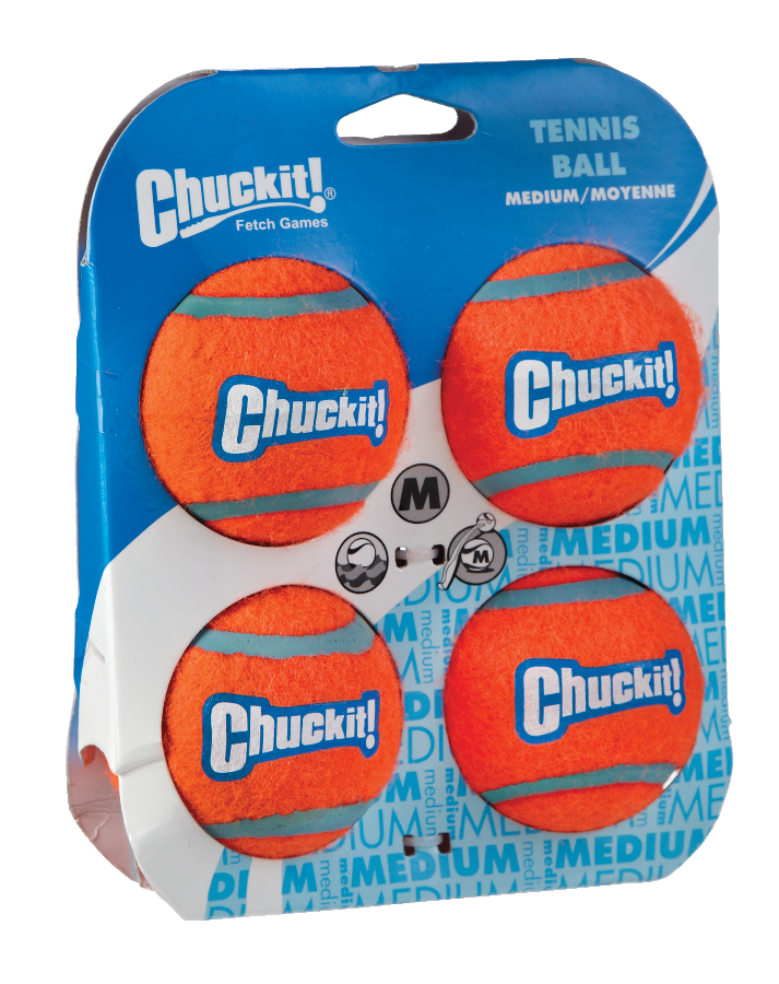 Chuckit! Balles de tennis pour chiens, moyen, paq. 4, orange Canadian