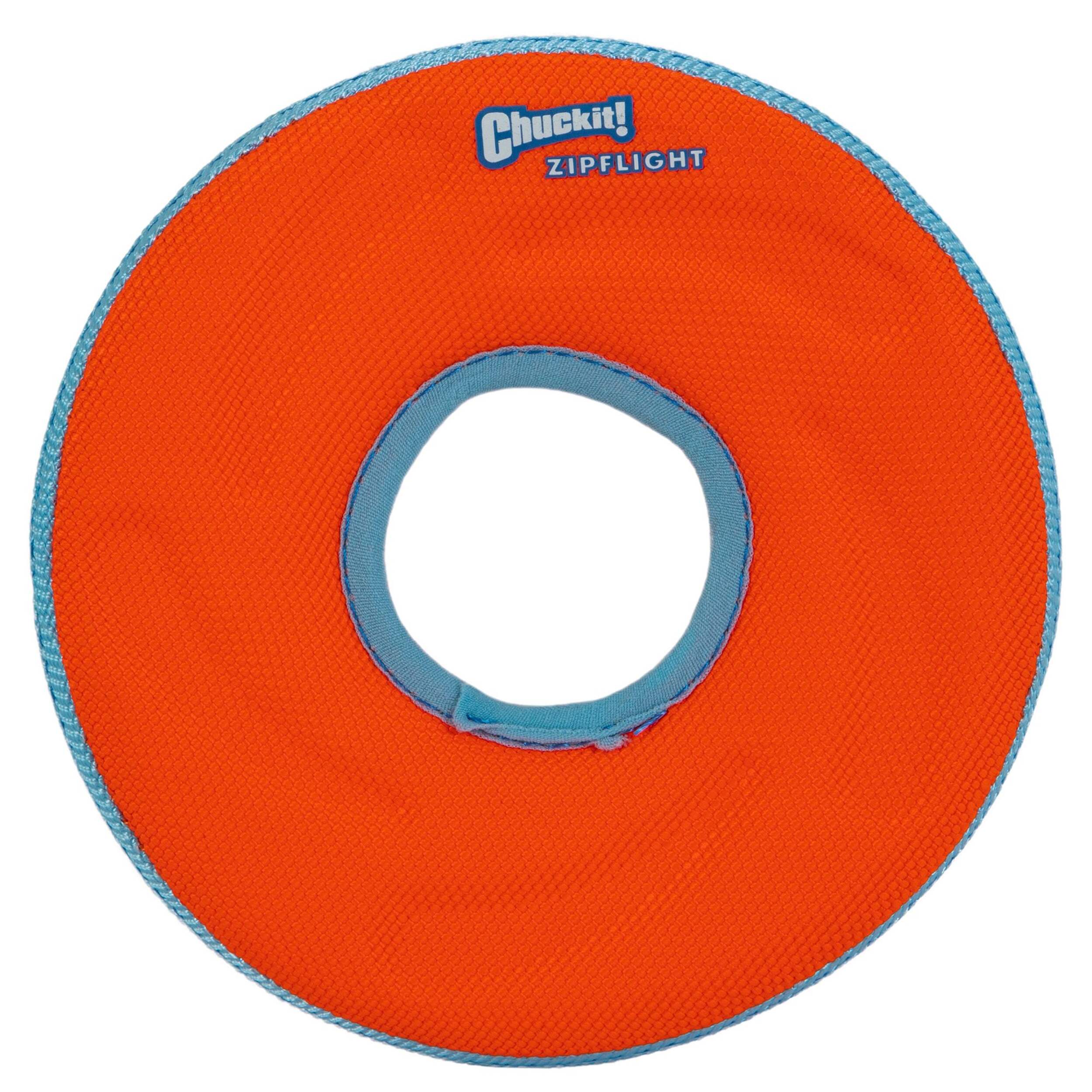 Chuckit! Zipflight Amphibious Flying Ring Dog Toy, Medium, Orange Front_Flat