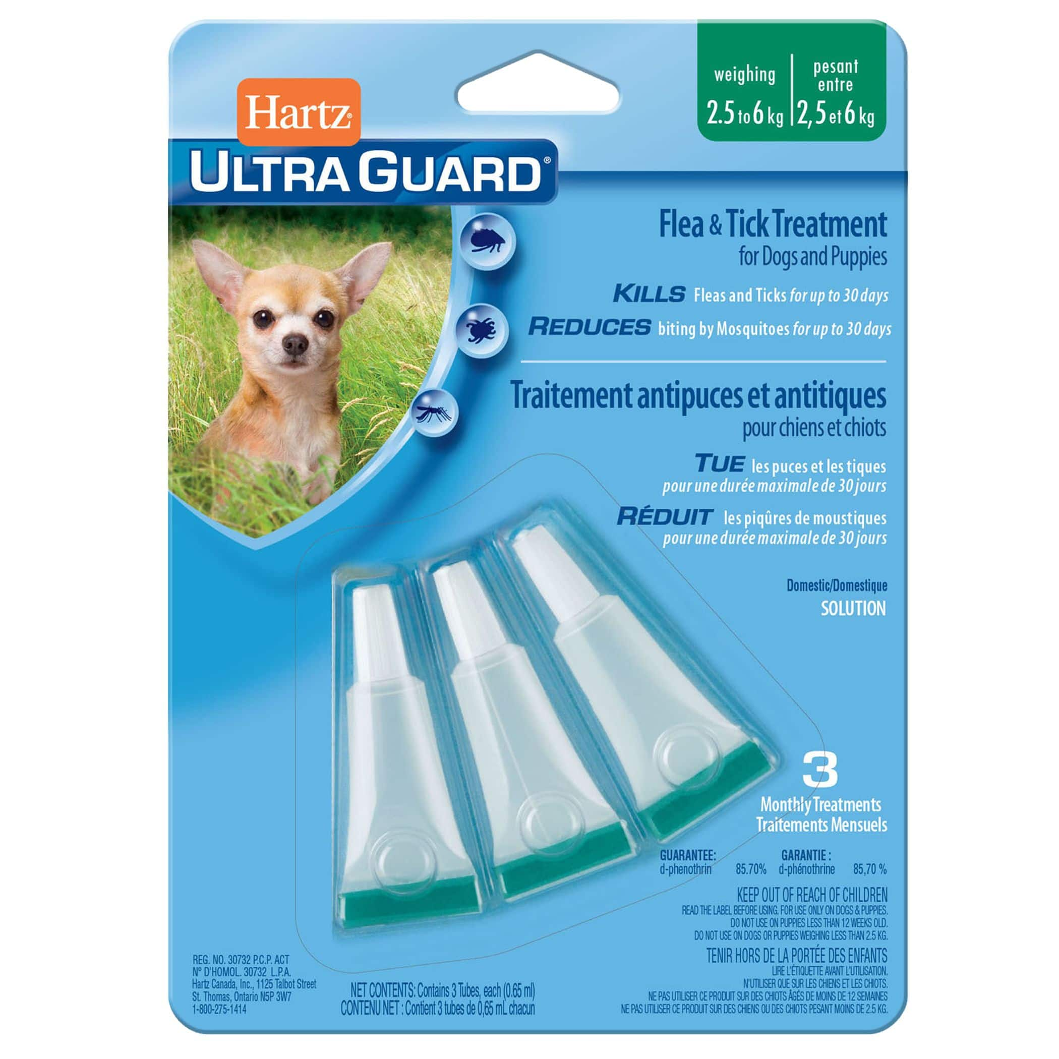 Hartz Ultra Guard Topical Flea and Tick Treatment For Dogs and Puppies Assorted Sizes 3 pk Canadian Tire