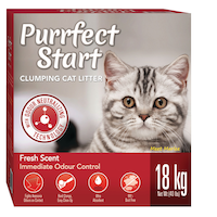Litière agglomérante Purrfect Start, parfumée, 18 kg Front_Elevated