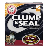 Arm & Hammer Clump & Seal Multi-Cat Clumping Cat Litter, Scented, 12kg Front_Elevated