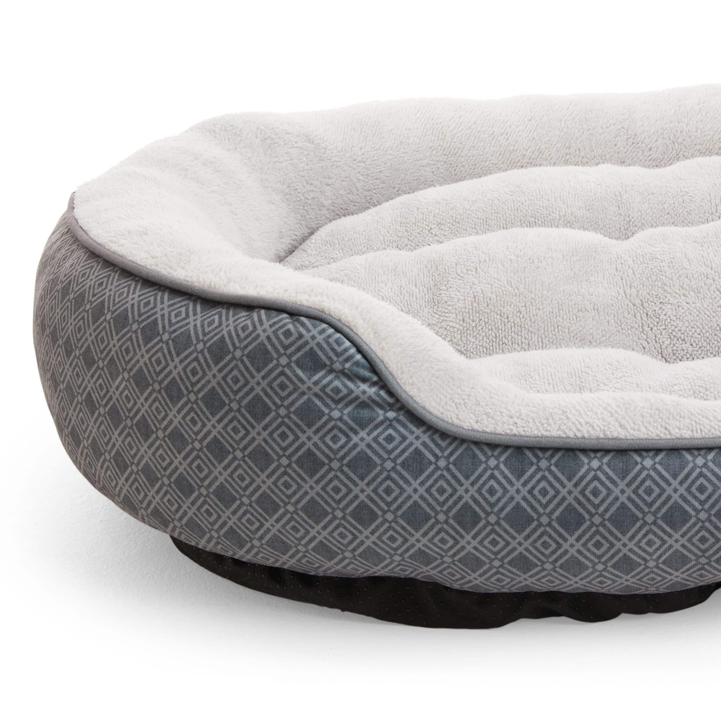 Petco Anti Slip Round Plush Dog Bed Washable 43 in x 37 in Grey Canadian Tire