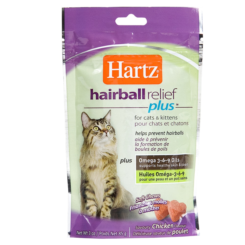 hartz hairball treat plus soft chews