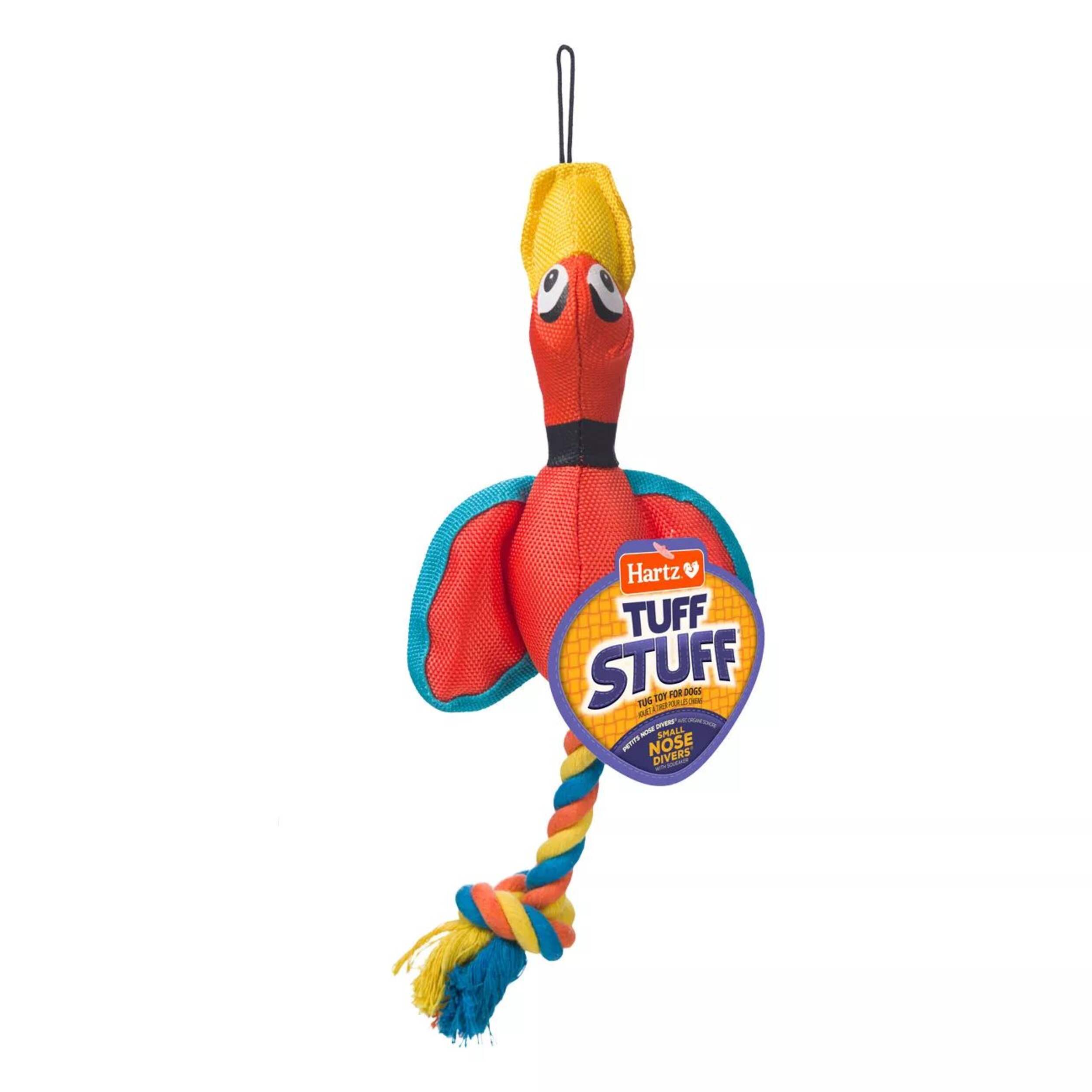 Hartz TinyDog Nylon Nose Divers Duck Dog Toy Front_Flat