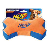 Nerf Crunch & Squeak Plush Bone Dog Toy Front_Flat