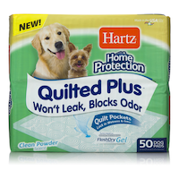Hartz Home Protection™ Quilted Plus™ Odour-Eliminating Dog Training Pads, Clean Powder Scent, 21-in x 21-in, 50-pk Front_Flat
