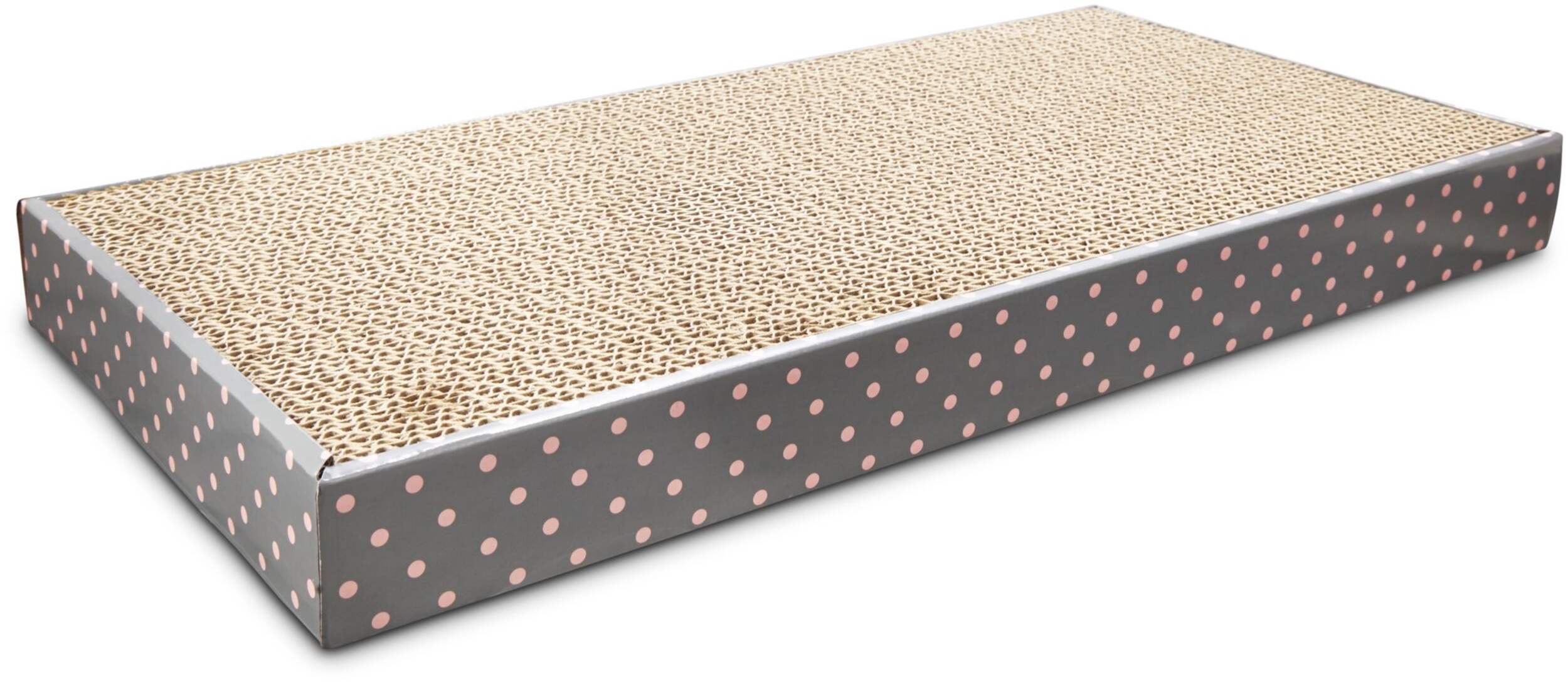 Petco Double Wide Cardboard Cat Scratcher, 10-in x 18.5-in, Refillable Front_Angled_Right