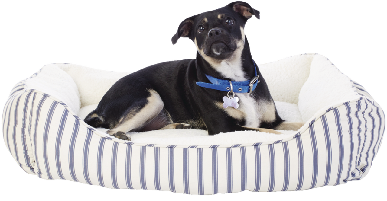Petco Harmony Striped Nester Dog Bed Blue 32 in x 24 in
