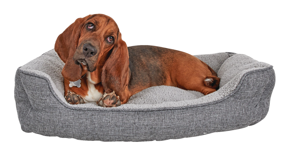 Petco Cozy Cottage Nester Dog Bed, Grey, 32in x 24in x 8in