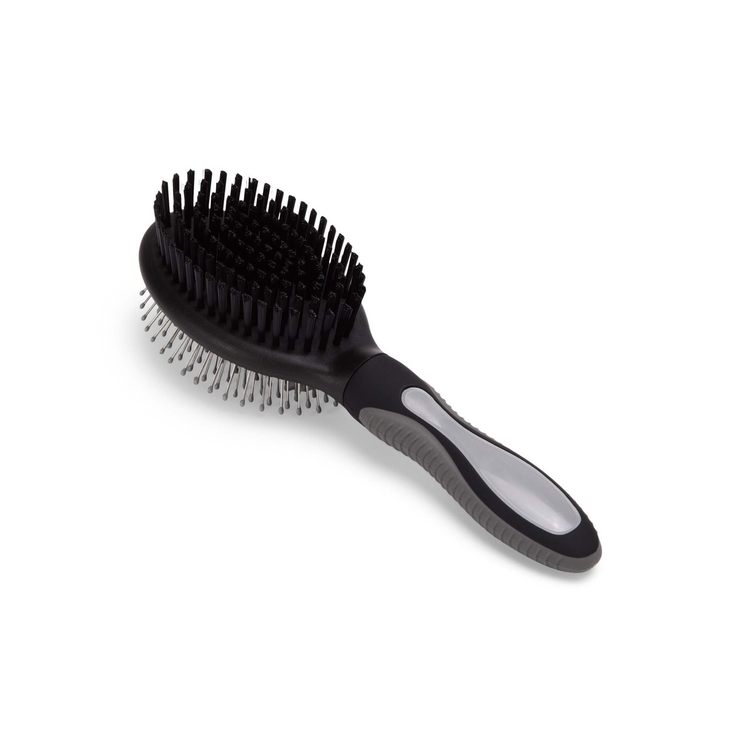 Well & Good Combo Bristle Pet Brush, Large, Black Front_Angled_Right