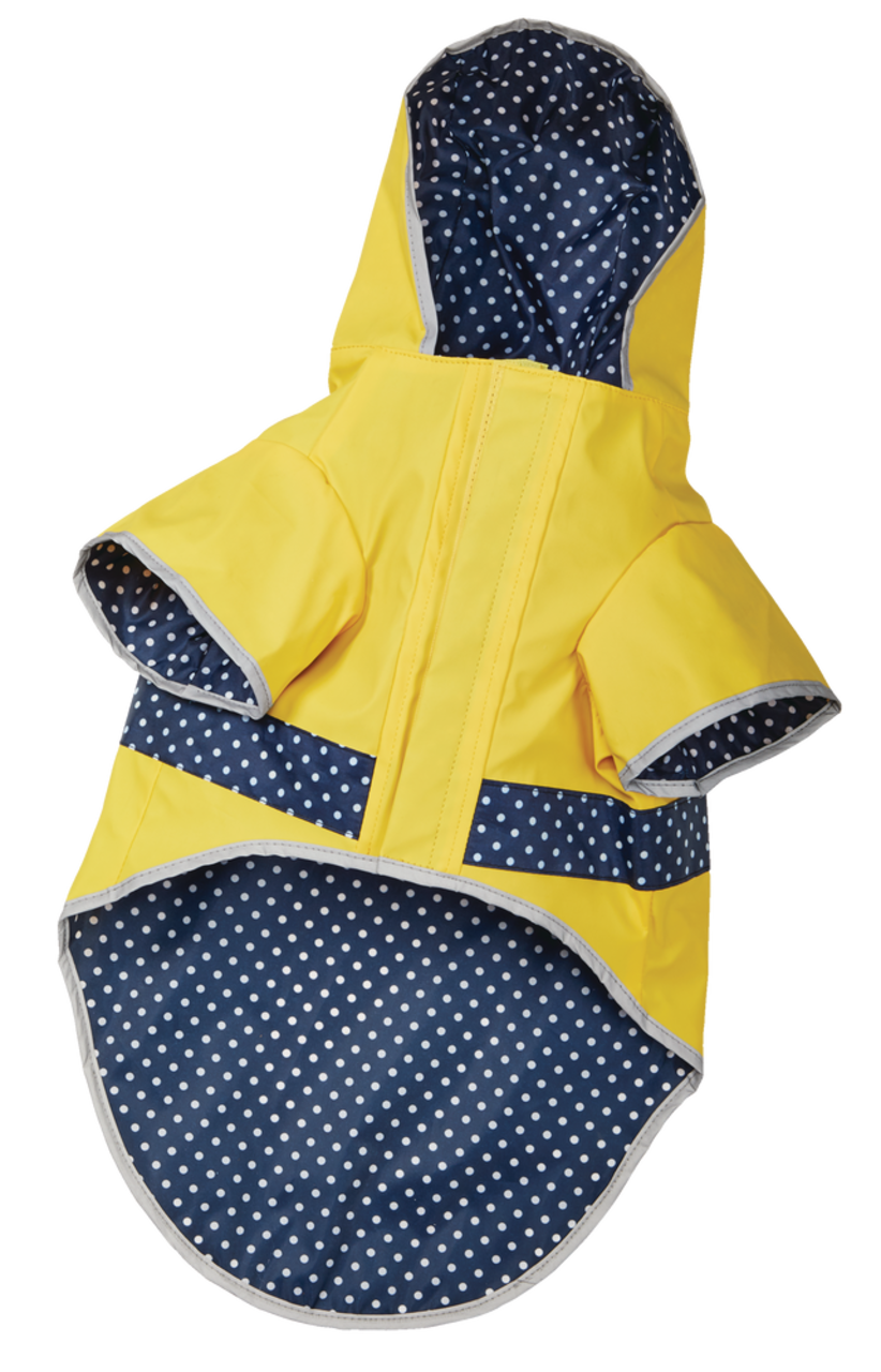 Petco Reversible Dog Raincoat Jacket Hooded Waterproof with Leash Hole Small Yellow