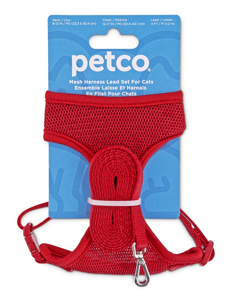 Petco Mesh Cat Harness and Leash Set, Adjustable For Cat Walking, 4ft
