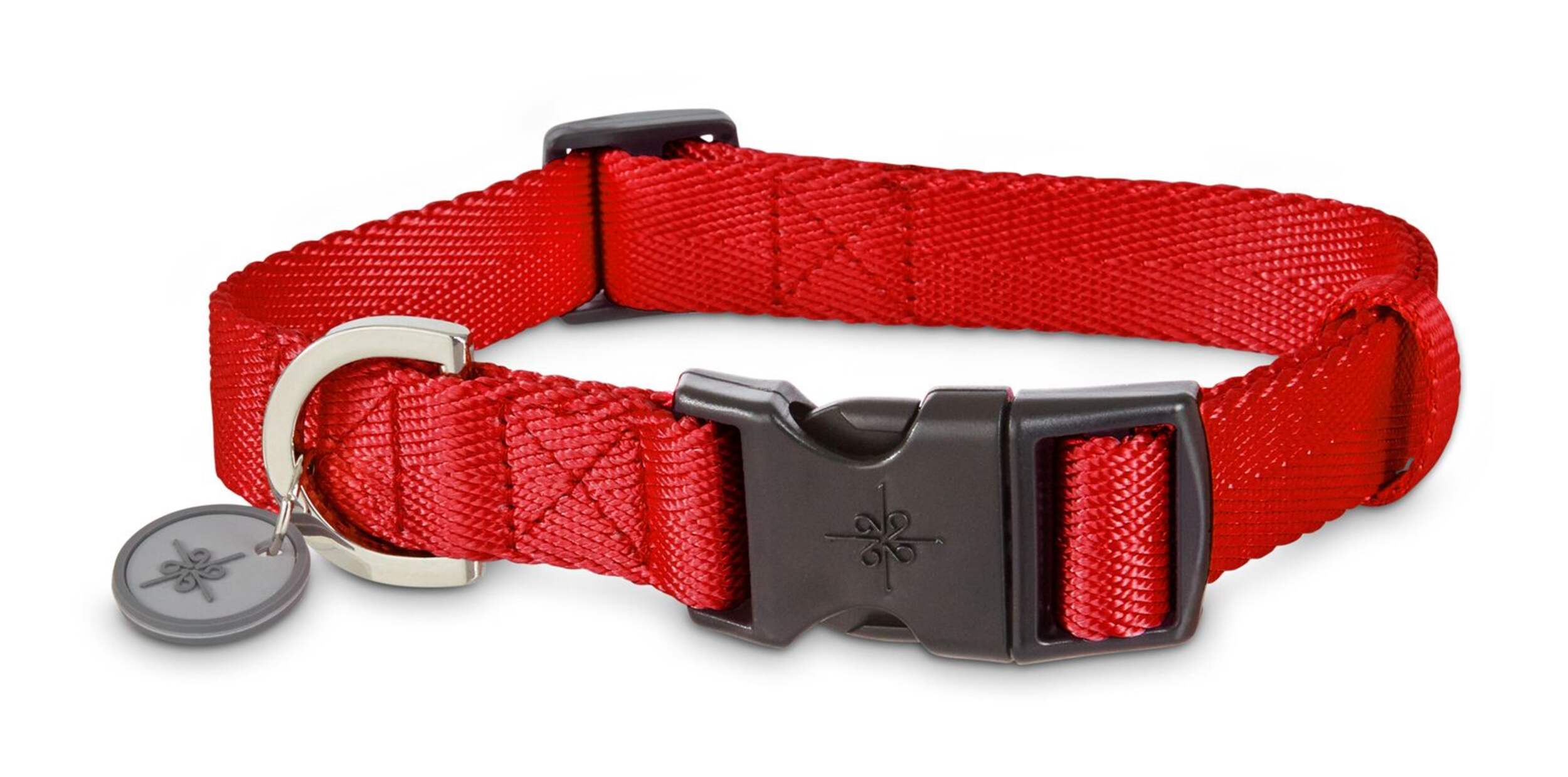Collier en nylon pour chiens Petco, réglable, avec silencieux pour médaille, grand/très grand, rouge Front_Elevated