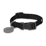 Collier en nylon pour chiens Petco, réglable, avec silencieux pour médaille, petit, noir Front_Elevated