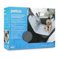 Protège-banquette de style hamac matelassé Petco, 58 x 59 po, gris Front_Angled_Right