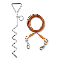 Petco Dog Tie Out Cable with Stake, 20-ft, Large, Orange