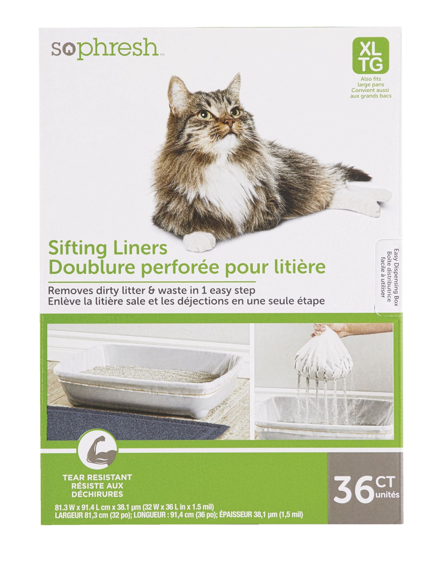 Litter box outlet liners with holes