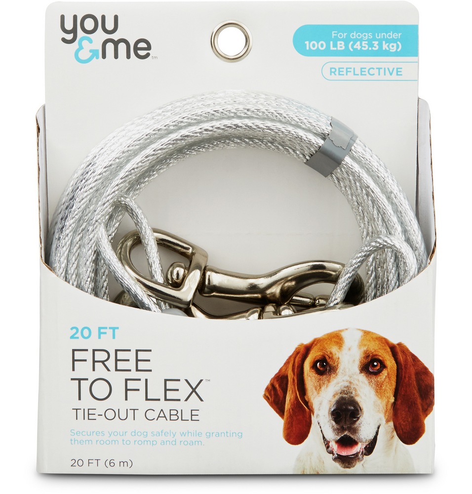 Petco FreeToFlex Reflective Dog Tie Out Cable, 20ft, Large, Orange Canadian Tire