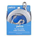 Petco Reflective Dog Tie Out Cable, 30-ft, Large, Silver Front_Flat