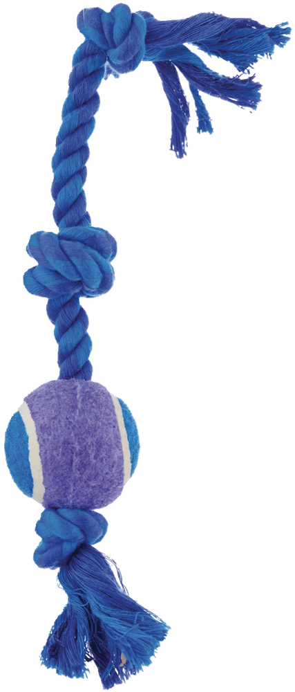 tennis ball on a rope dog toy