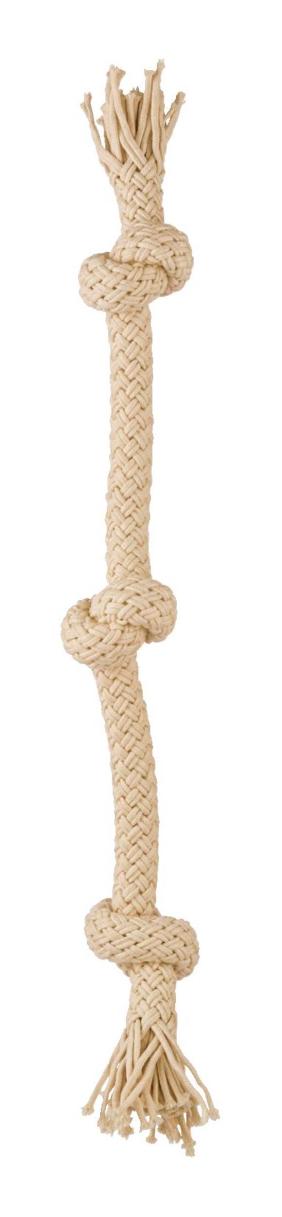Corde à 3 noeuds pour chiens Petco, grand, beige Front_Flat