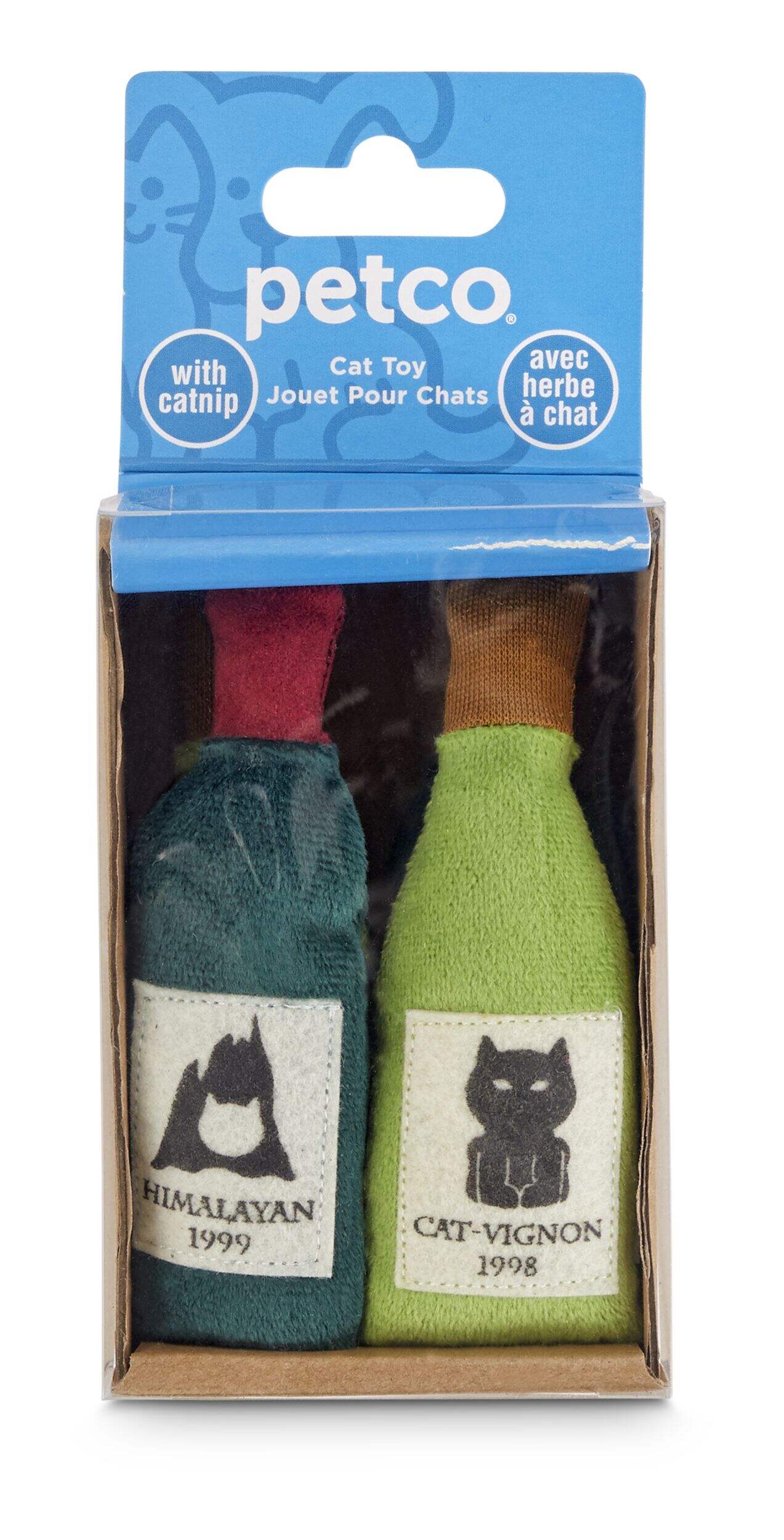 Petco Soft Plush Case of Wine Cat Toys with Catnip, 4-pk Front_Flat