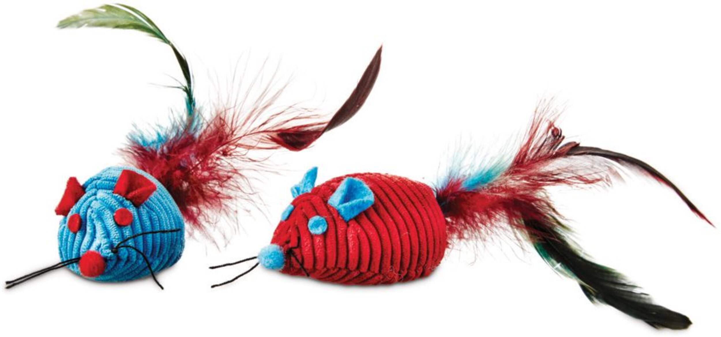 Petco Feathered Fancy Mice Cat Toys with Catnip, 3-pk Composite_or_Mixed