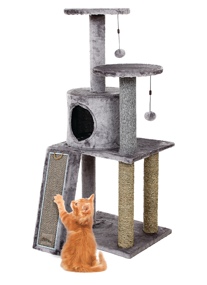 Cat Craft Cat Tree Playset with Cardboard Scratcher and Post, 45in