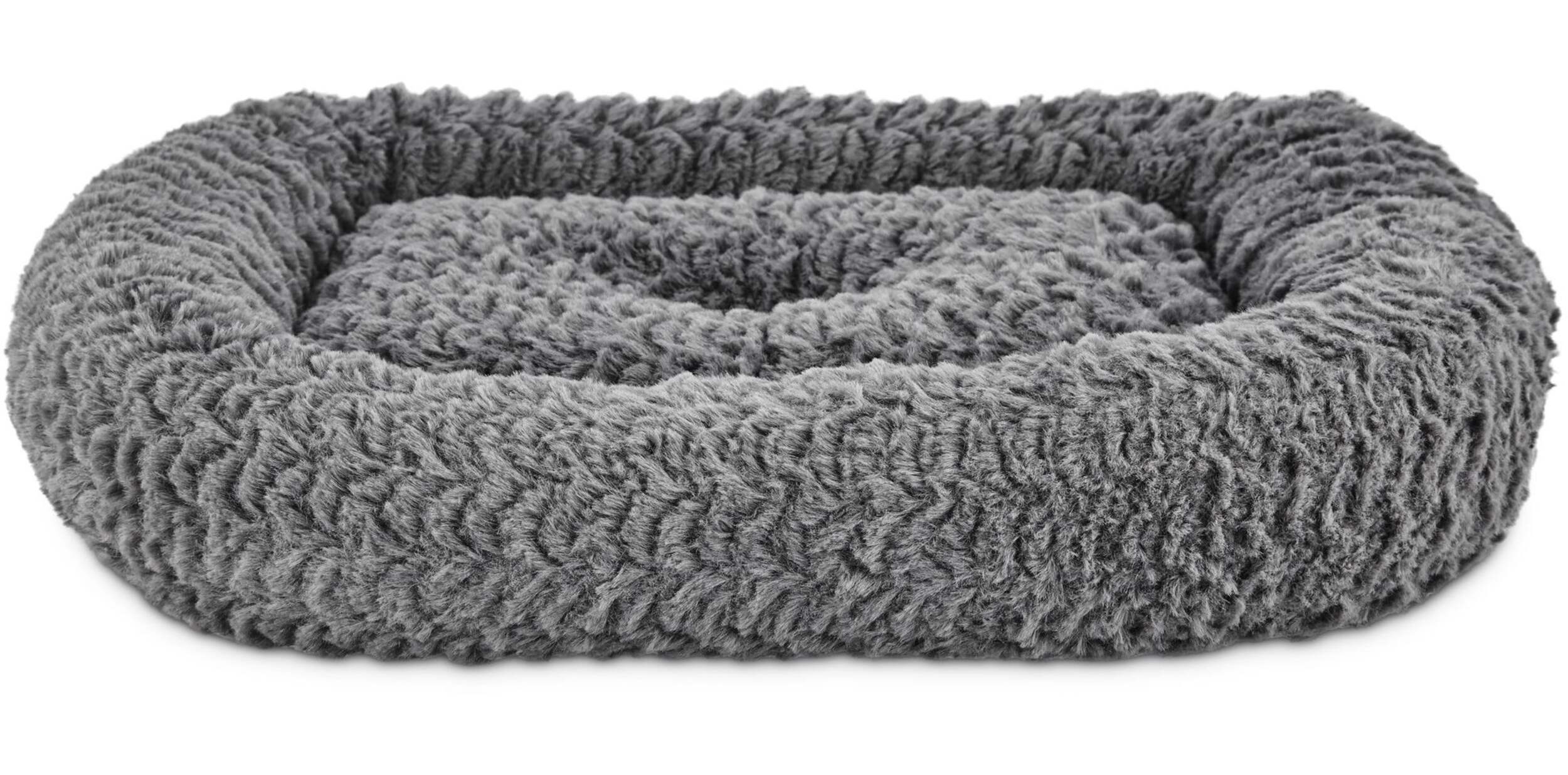 Lit rectangulaire en peluche pour chats Petco, lavable, 19 x 16 po, gris Front_Elevated