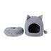Petco Hooded Igloo Cat Bed, Washable, 15.5-in x 15.5-in, Grey Front_Elevated