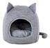 Petco Hooded Igloo Cat Bed, Washable, 15.5-in x 15.5-in, Grey Front_Flat