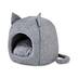 Petco Hooded Igloo Cat Bed, Washable, 15.5-in x 15.5-in, Grey Front_Three_Fourths_Angled_Left