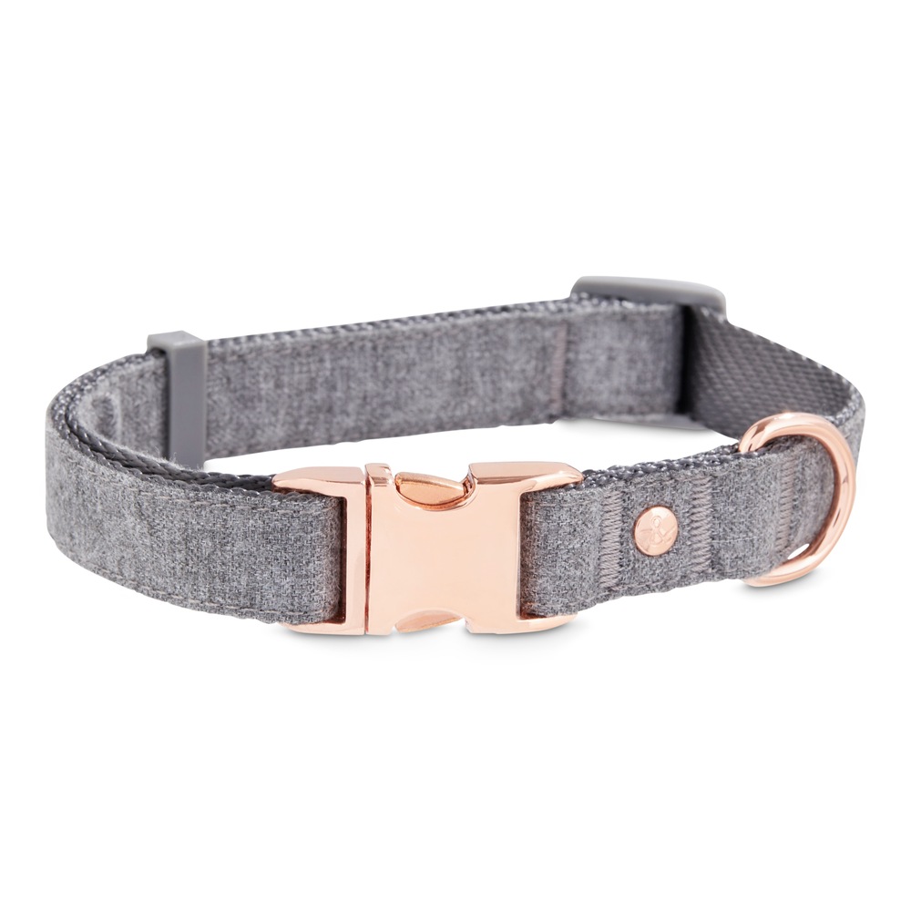 Petco Nylon Dog Collar, Adjustable, Assorted Sizes, Rose Gold/Grey