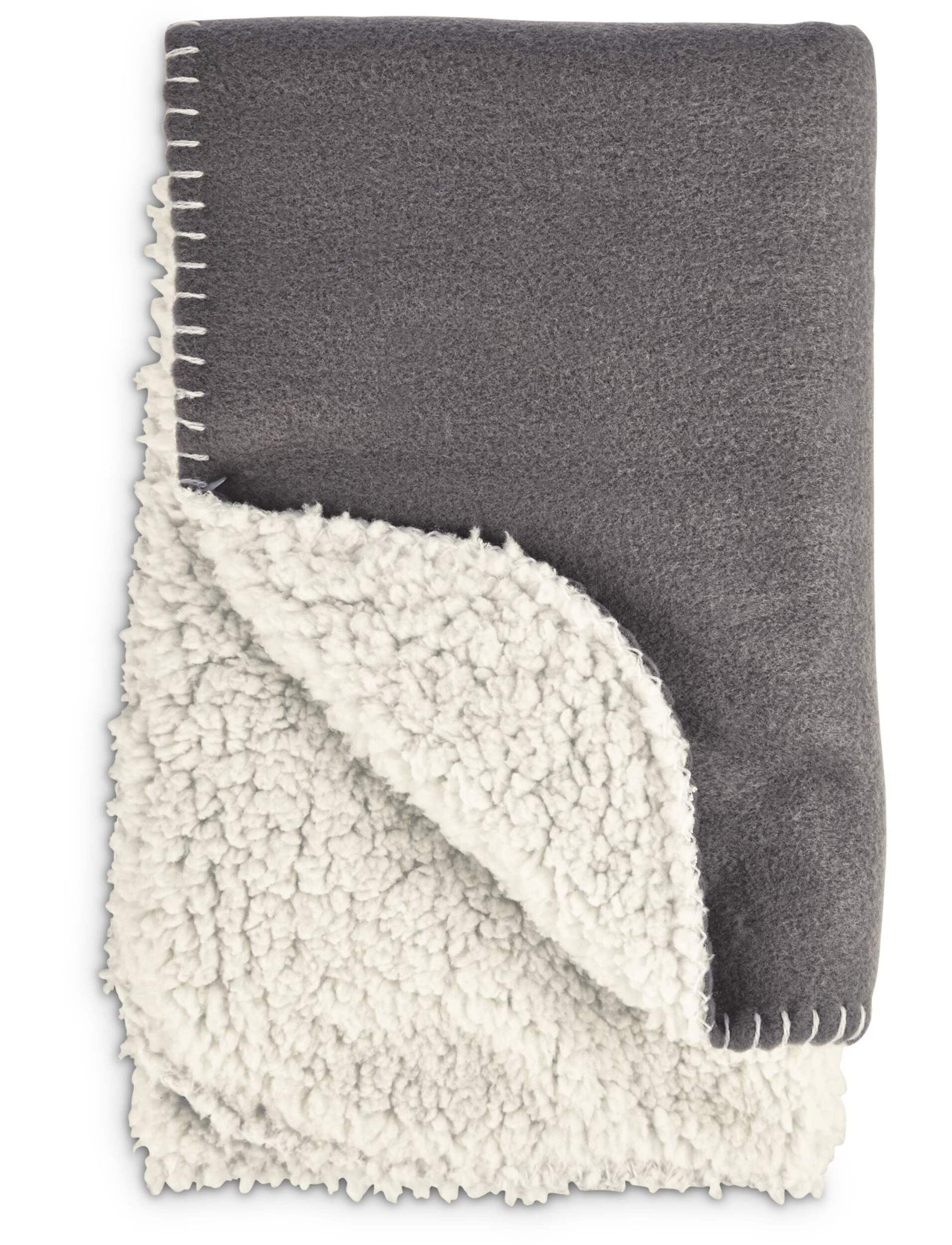 Petco Cozy Sherpa Fleece Pet Throw, 24-in x 24-in, Dark Grey Composite_or_Mixed