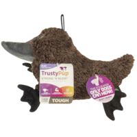TrustyPup Durable Plush Platypus Dog Toy, Silent Squeaker Side_Left