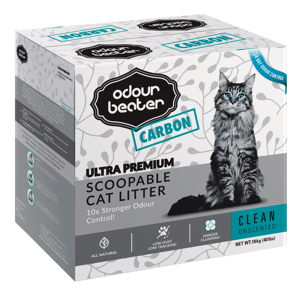 Odour Beater Cat Litter, Unscented with Carbon, 18kg Canadian Tire